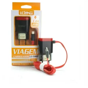 Carregador com USB e cabo IOS