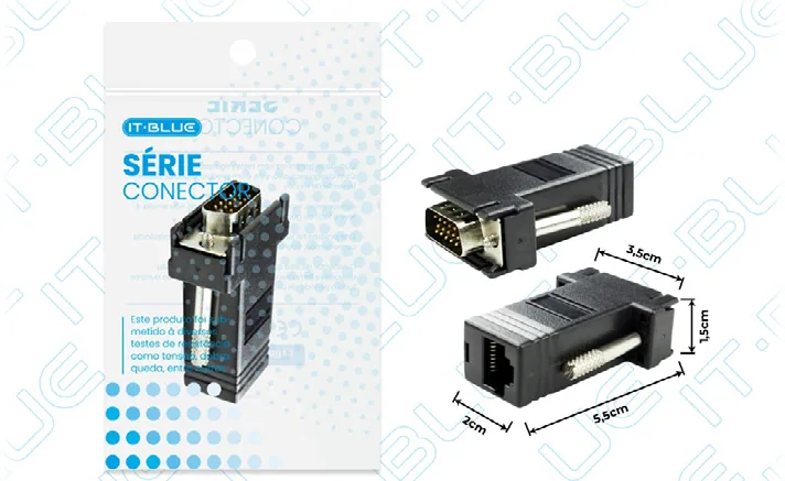 Conector VGA MACHO X RJ45 FEMEA